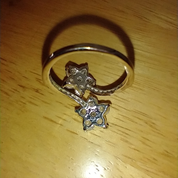 925 Silver Double Flower Ring - Picture 11 of 13